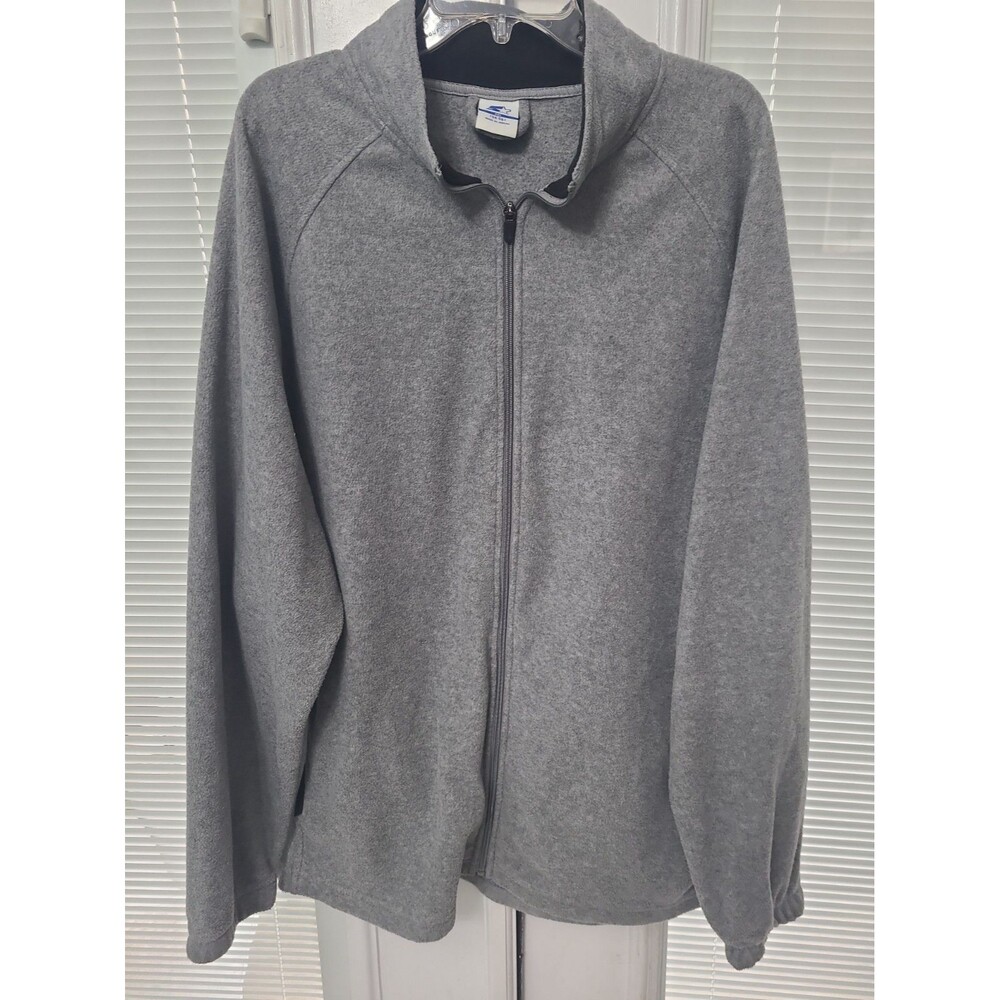Starter Men's Full Zip Fleece Jacket Size 3XL 54-56 Gray Activewear Stand Collar